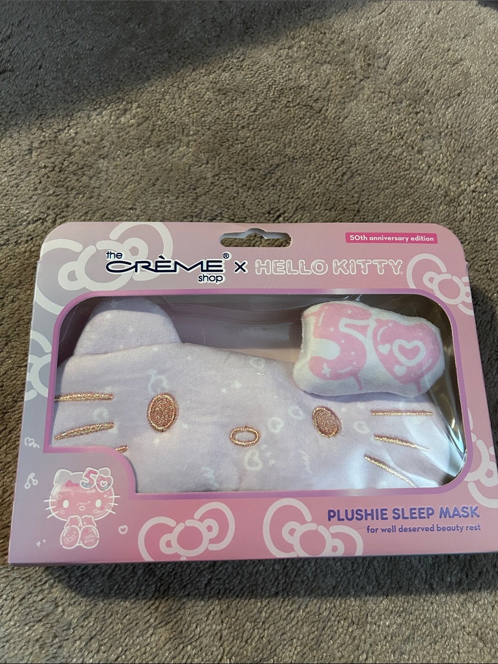 Crème Shop x Hello Kitty Plushie Sleep Mask 50th Anniversary Edition NEW in Box